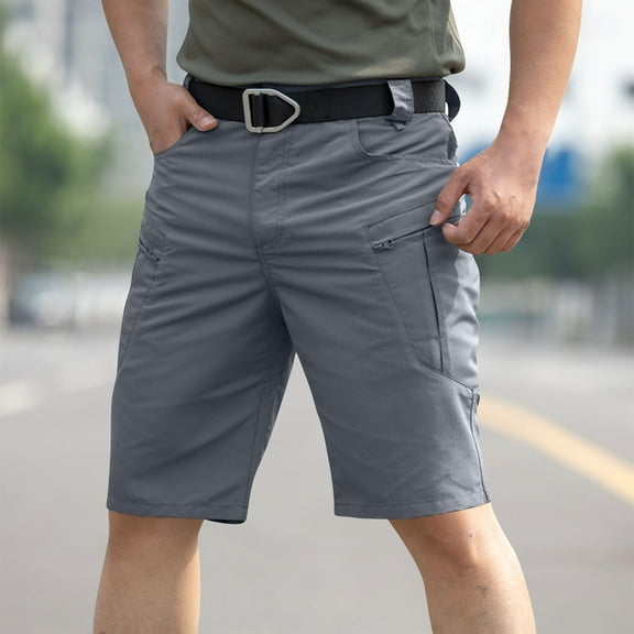 Njagoc3 Mens Business Casual Shorts, Flat Front, Belt Loops, Summer Office & Daily Wear