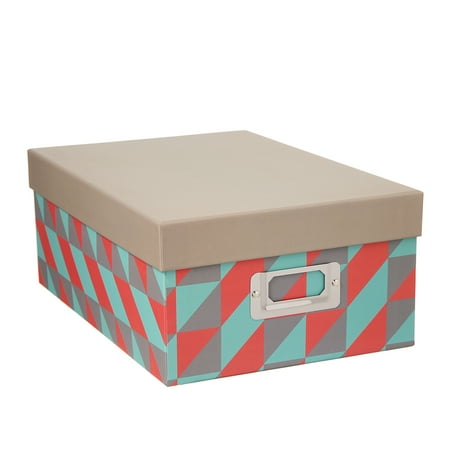 - Decorative Photo Storage Box: Multicolor Squares