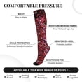 thumbnail image 3 of Lsque Red Glitter Pattern Sport Compression Socks for Men & Women 15-20 mmHg Knee High Nurse Pregnant Running Medical and Travel Athletic, 3 of 6