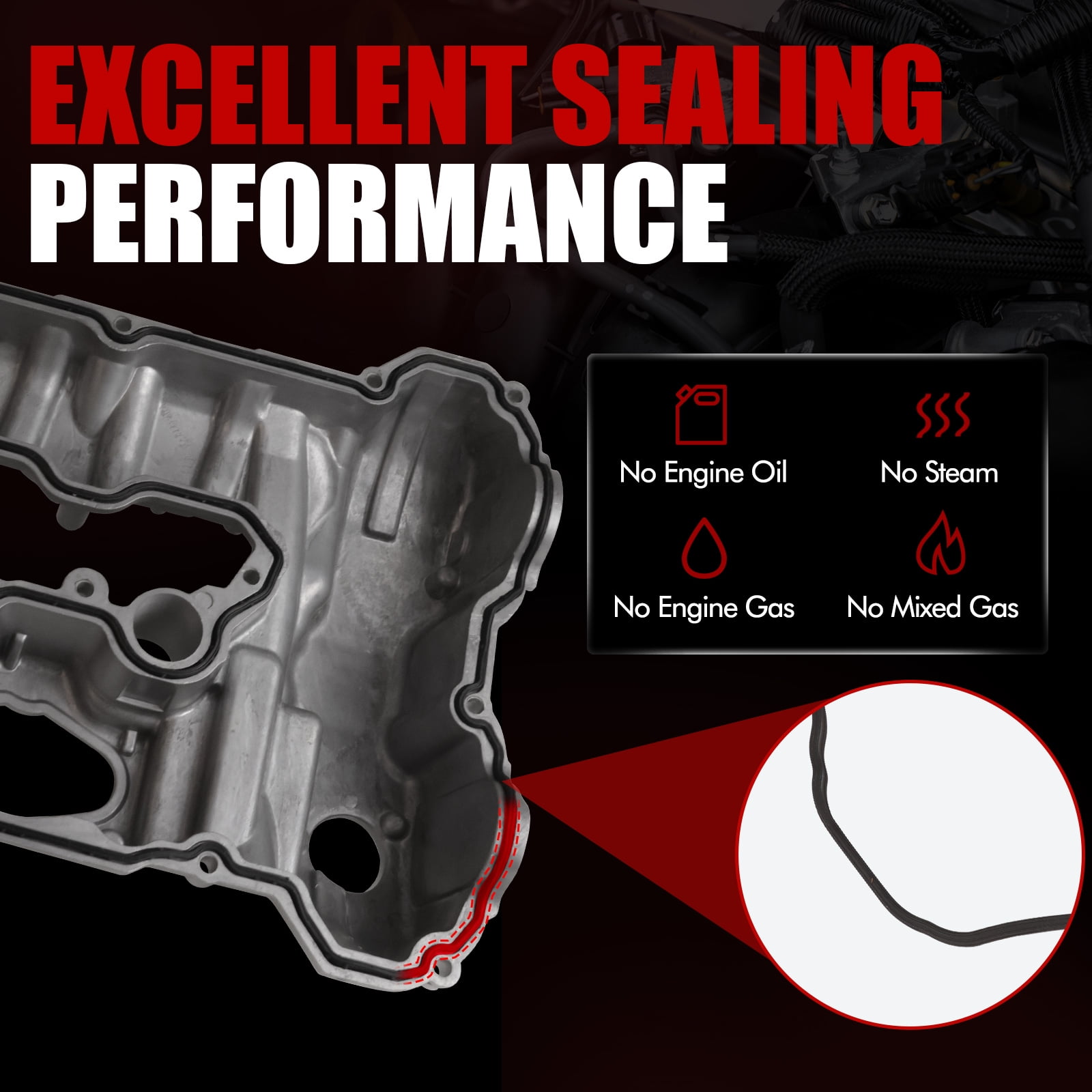 MITZONE Valve Cover Right Passenger Side Compatible with BMW 550i 750i X5 X6 XDrive 2007-2014 4.4L V8 -Gas