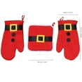 thumbnail image 2 of Bwiyojiz Home Decor Decoration Count 2pcs Cloth Santa Claus Insulated Mitts and Pads Kitchen Baking Set Oven Flannel Christmas Tree Ornaments with Lanyard, Christmas Gifts, Red, 2 of 6