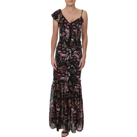 Bebe Womens Floral Ruffled Maxi Dress