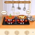 thumbnail image 6 of LAZY BUDDY Kids Play Kitchen, Wooden Toy Kitchen Playset for Toddlers with Realistic Lights & Sounds, Pretend Play Interactive Toy for Kids 3+, 6 of 8