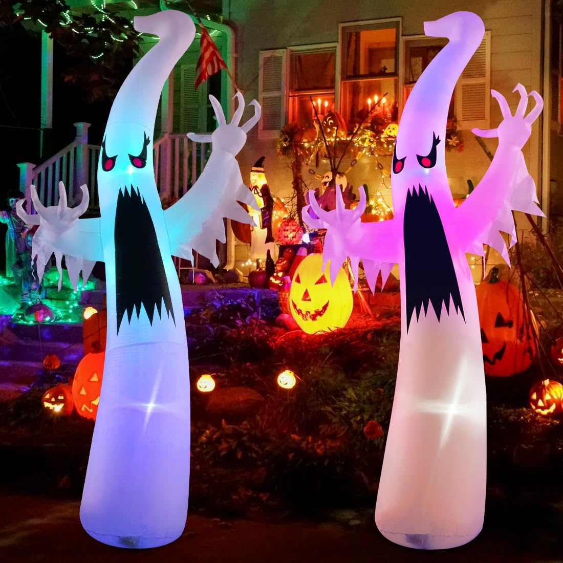 GOOSH 6 Ft Halloween Inflatable Colorful Dimming Ghost photo 7