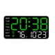 thumbnail image 3 of Reloj despertador digital con pantalla LED de números grandes y 5 niveles de brillo ajustables. Luz verde, 3 of 9