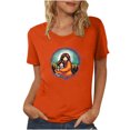 thumbnail image 1 of Dadaria T-Shirt pour Femmes Chemise Orange Manches Courtes Col Rond Été Chandail Blouses m, 1 of 5