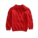 thumbnail image 2 of Cowsor Toddler Neck Ribbed Knit Sweater Baby Boys Girls Fall Winter Cozy Soft Warm Pullover Chunky Striped Sweatshirt, 2 of 5