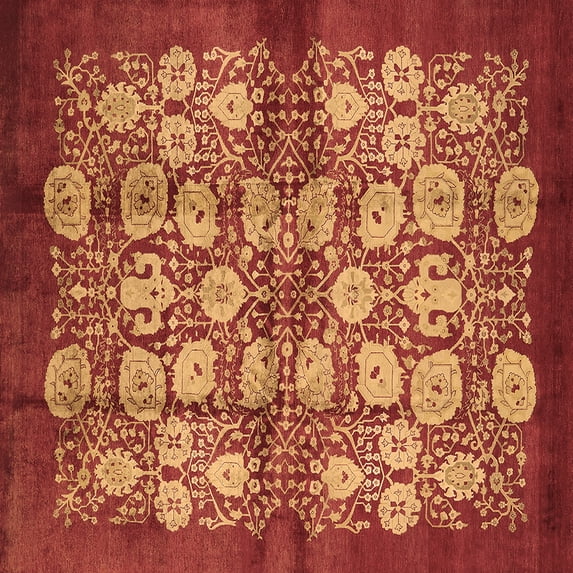 Ahgly Company Indoor Square Oriental Brown Industrial Area Rugs, 3' Square