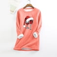 thumbnail image 5 of MIASHUI Chandail en Molleton de Base pour Femmes, Manches Longues, Col Rond, Poche, Épais en Polaire, Rose, TTTTG, 5 of 5