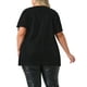 thumbnail image 3 of Blusas de mujer de tallas grandes Agnes Orinda, camiseta de manga corta con escote en V metálico, tops de fiesta 3X en negro, 3 of 6