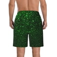 thumbnail image 3 of KLL Green Sparkling Men's Casual Summer Beach Shorts Hawaiian Shorts with Pockets-3X-Large, 3 of 5