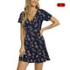 thumbnail image 4 of Sonducket Vestidos acampanados para mujer, Sexy de manga corta a la moda para mujer, vestido holgado de diario con estampado Floral de cintura Vestidos Armada L, 4 of 6