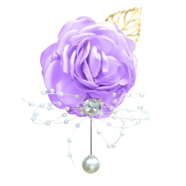 Pin para la muñeca con cuentas de hojas de oro, popular en Europa y América, ramillete de perlas y diamantes de imitación, para novia y novio, suministros para fiestas