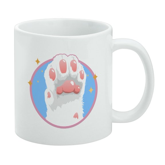 Cat Paw Toe Beans with Cute Sparkles White Mug