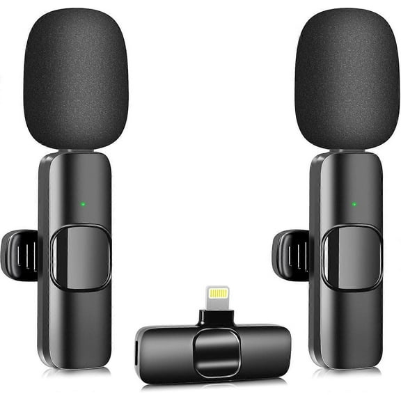 K9 Wireless Lavalier Microphone 2 Mini Microphones & Receiver, Wireless Lapel Microphone for Video Recording/LiveStream/YouTube/Facebook/TikTok