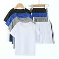 thumbnail image 5 of Zshosam Clothes for Toddler Boys Toddler Baby Boy Summer Outfits Print Short Sleeves T-Shirt+Elastic Shorts Set Clothes Size 5T 6T,(White 5-6 Years), 5 of 6