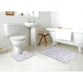 thumbnail image 4 of Yiaed Flamingo and Pineapple Print Bathroom Mat Set 2 Pieces Mat Anti-Skid Pad Ultra Soft and Absorbent Bathroom Bath Mat Contour Bath Rugs for Toilet Base, 4 of 6