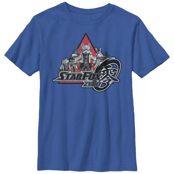 Boy's Nintendo Star Fox Zero Logo Characters  Graphic Tee Royal Blue X Large