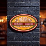 American Art Decor No Drinking LED Neon Rope Wall Sign - Battery & USB Powered - Vintage Room Decor - Retro Lights for Bar, Man Cave, Garage, Game Room & More