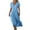 Blue, variant on Summer Long Dress Womens Plus Size Linen Flowy Boho Dresses Short Sleeve V Neck Casual Beach Maxi Sundress (5XL, White)