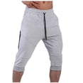 thumbnail image 7 of Mens Jogger Capri Pants Active Fit Workout Athletic Gym Capris Elastic Waist Joggers with Pockets, 7 of 7