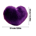 thumbnail image 3 of CuiLiyq Soft Heart Shaped Pillow Cover, 1 Pcs Plush Faux Fur Throw Pillow for Bed, Soft Fluffy Decorative Cushion for Chair Sofa Living Room, Plush Pillow Home Decor, 20" x 13.4", Purple, 3 of 4