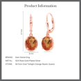 thumbnail image 5 of Gem Stone King 18K Rose Gold Plated Silver Twilight Orange Mystic Quartz Leverback Dangle Earrings for Women (3.60 Cttw, Gemstone Birthstone, Oval 9X7MM), 5 of 5