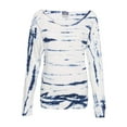 thumbnail image 2 of MV Sport Women's French Terry Off-the-Shoulder Tie-Dyed Sweatshirt Size S Color Blues, 2 of 3
