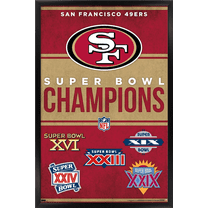 NFL San Francisco 49ers - Champions 23 Wall Poster, 22.375" x 34" Framed