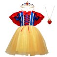 thumbnail image 3 of Vestido de princesa Blancanieves para niñas, disfraz con capa, conjunto de ropa para fiesta de Halloween de verano, ropa para niños, vestidos para niñas, 3 of 5
