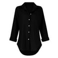 thumbnail image 3 of Mohiass Womens Button Down Shirts Long Sleeve Dressy Casual Blouses Button Up Collared Shirts Tops for Women Black 2XL, 3 of 5