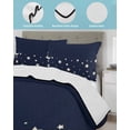 thumbnail image 4 of Quilts Twin Size, Modern Soft Comforter Bedding Set for Bed, Japanese Style Minimalist Moon Stars Blue Lightweight Quilted Bedspread with Pillow Cover(2 Pieces) for All Season, 68x86 Inch, 4 of 6