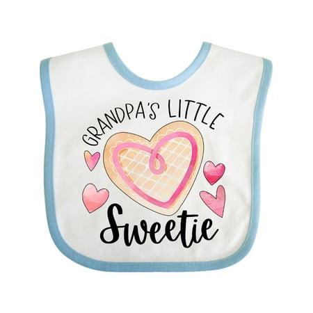 

Inktastic Grandpa s Little Sweetie with Pink Heart Cookie Gift Baby Boy or Baby Girl Bib