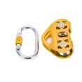thumbnail image 3 of Polea de doble eje Aleación de aluminio Rueda colgante en forma de corazón Suministros de maquinaria de escalada en roca Amarillo, 3 of 8