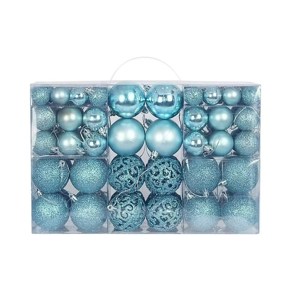 100-Piece Electroplated Christmas Ornament Set | Shiny Holiday Tree Decorations with Hanging Hooks | Festive Ball Pendants for Wreaths & Garlands