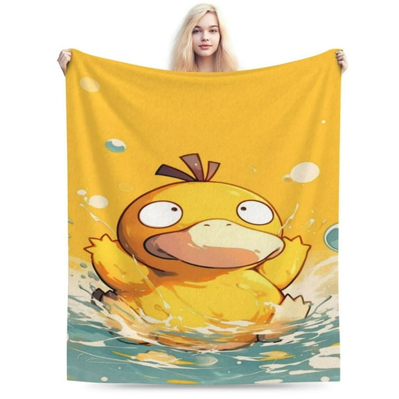 Psyduck Boys Girls Blanket Super Soft Cozy Warm Plush Throw Blanket, Lightweight Fuzzy Flannel Blankets for Couch Sofa Bed Travel and Camping Gifts 40"X30"
