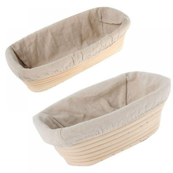 Oval Bread Banneton Proofing Basket - 10 Inch Baskets Sourdough Brotform Proofing Basket Set Banaton Towel for Baking Oval Proofing for Sourdough Bread Making Starter Jar Kit - Great As A Gift