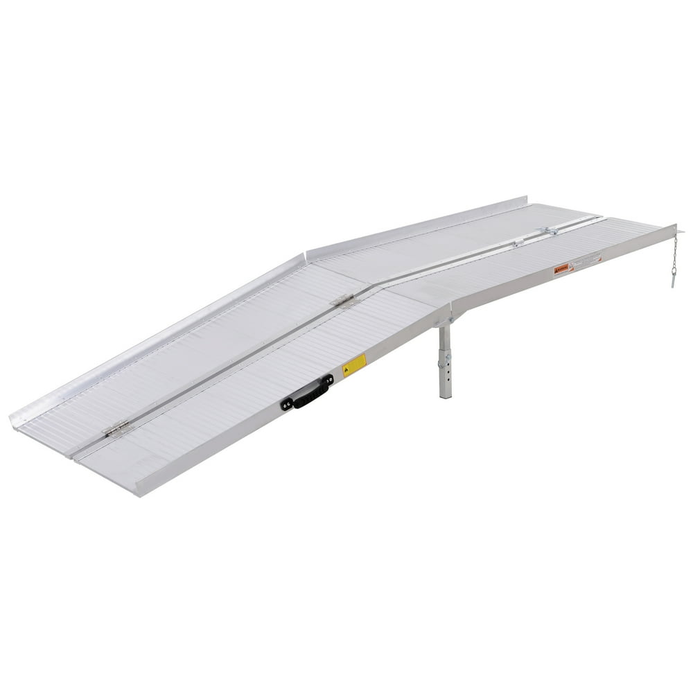 Portable Textured Aluminum Folding Wheelchair Threshold Ramp