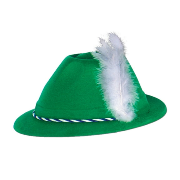 Party Central Club Pack of 24 Green Velour Tyrolean Hat Party Accessories