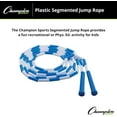 thumbnail image 5 of Champion Sports Beaded Jump Rope 9 Ft - Segmented Plastic Fitness Rope for Cardio Exercise & PE Blue/White, 5 of 6