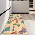 thumbnail image 4 of Beige Dinosaur Text Pattern Kitchen Rug Mat,Kitchen Runner Rugs Non Skid Washable,Decorative Kitchen Floor Mats for Kitchen,Sink,Laundry,17"X47", 4 of 5