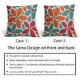 thumbnail image 6 of Blue Orange Burgundy Red Pillow Covers 18x18 Set of 2 Geometric Art Flower Print Decorative Outdoor Pillowcases Abstract Floral Farmhouse Throw Cushion Case Decor for Couch Sofa Bed, 6 of 6