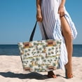 thumbnail image 4 of KLL Hawaiian Style Print Large Beach Tote Bag Women Waterproof Sandproof Zipper Beach Tote Bag for Pool Gym Grocery Travel with Wet Pocket, 4 of 7