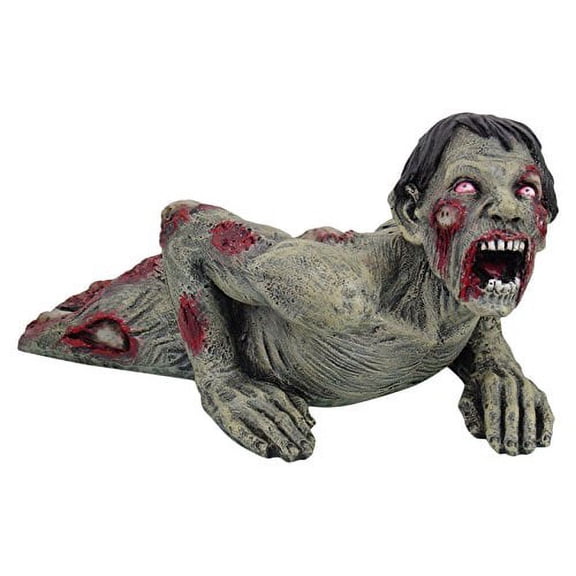 9601 Zombie in a Crawling Position Painted Resin Statue Figurine, 9"