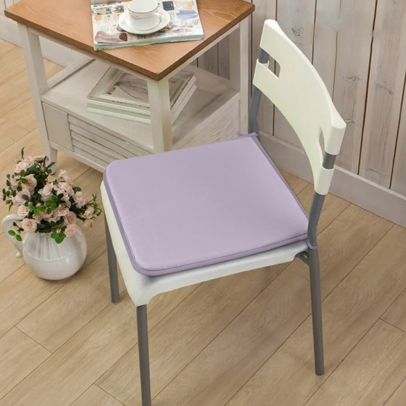 Fdelink Cushion Square Strap Garden Chair Pads Seat Cushion for Outdoor Bistros Stool Patio Dining Room Grey