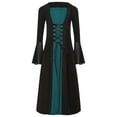 thumbnail image 3 of Hansber Costume Médiéval Renaissance Rétro Vintage pour Filles Enfants Robe à Manches Évasées Halloween Cosplay Tenue de Fête de Noël Vert 16, 3 of 7