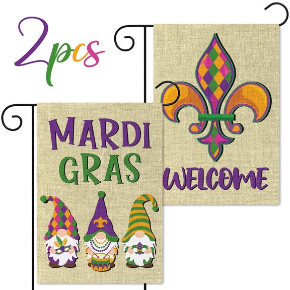 Grobro7 Welcome Flags for Garden & Lawn Decor, 32x46cm, Linen, 2 Counts