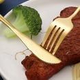 thumbnail image 2 of Juego de Vajilla de Acero Inoxidable de 24 Piezas, Cubiertos, Cuchara, Tenedor, Cuchillo, Cubiertos Occidentales, Cubiertos, Negro-Dorado, 2 of 5