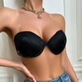 thumbnail image 7 of Bigersell Women Push up Bandeau Bra with Underwire Strapless Bras Floral Lace Comfortable Padded Tube Tops Bra Black L, 7 of 7