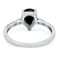 thumbnail image 3 of Pear Teardrop Vintage Style Natural Black Onyx Ring 925 Sterling Silver Size 5, 3 of 6